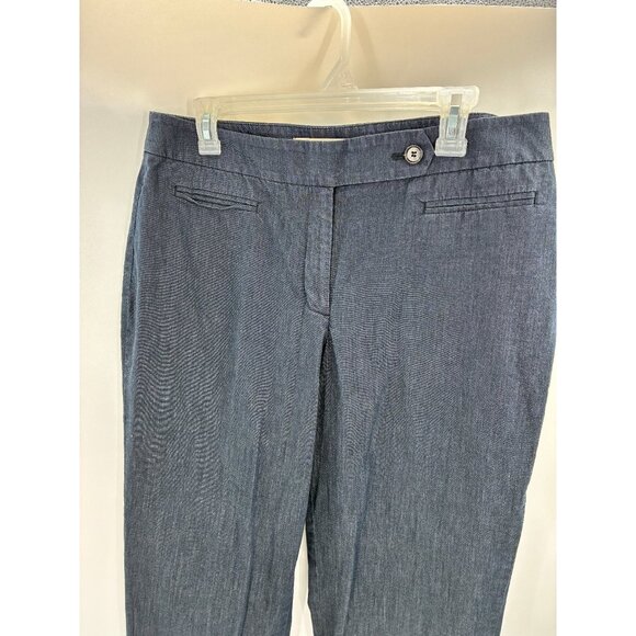Loft Womens Size 12 Julie Fit Dark Wash Cropped Trouser Pants Casual Work - Picture 2 of 6